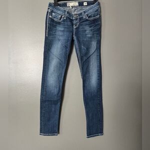 BKE Women's Deep Indigo Skinny Jeans